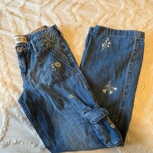 abercrombie kids Girls Embroidered Blue Jeans